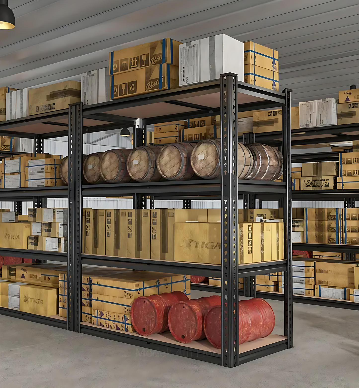 Heavy Duty 4-Tier Shelving Unit – 2000 lbs Capacity, Adjustable Garage & Pantry Rack, 59.8”H x 40”W x 19.7”D, Black Steel – 50% Off