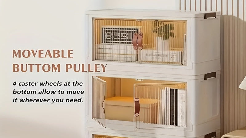 3-Layer Storage Box with Wheels | Stackable Organizer| Storage shelves USA