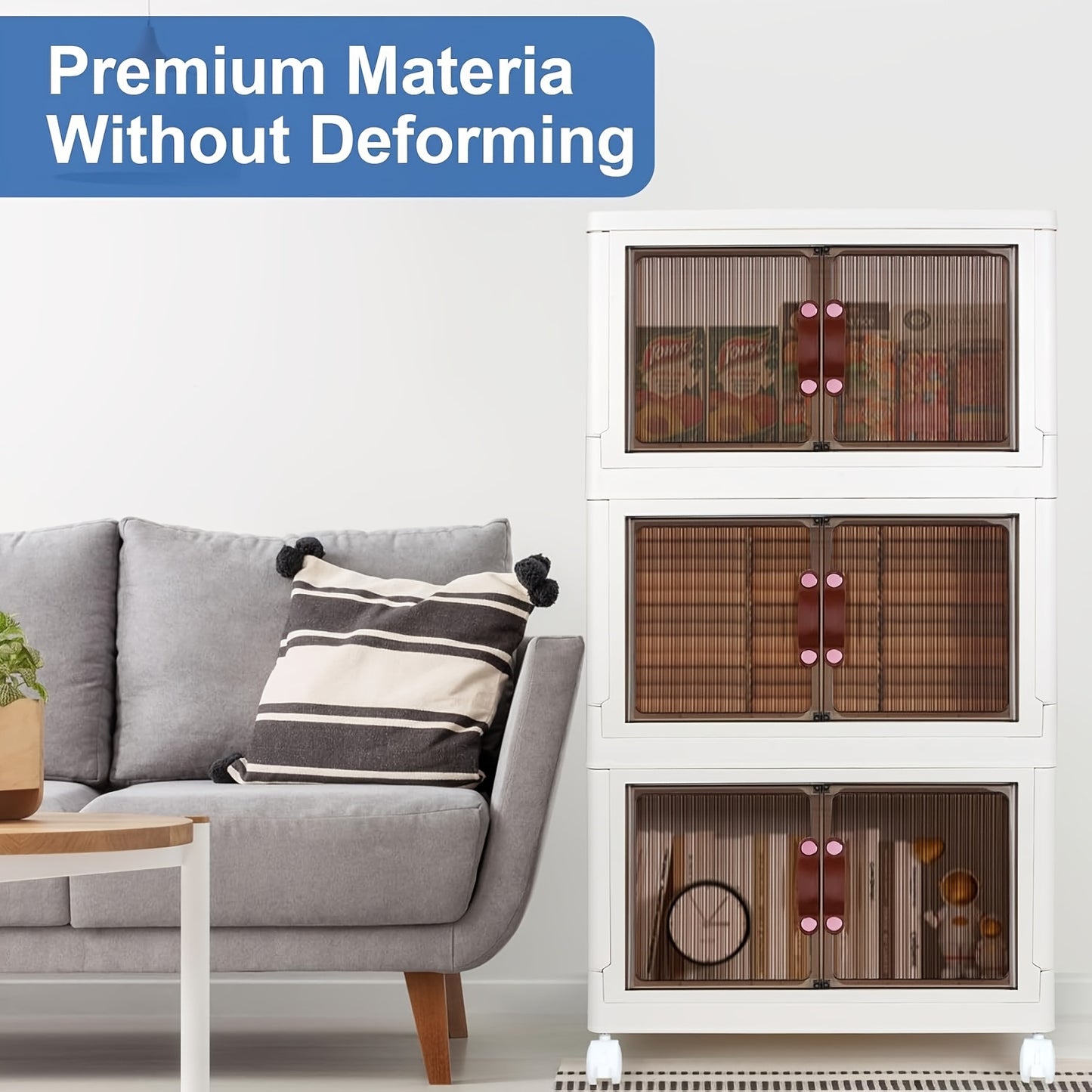 3-Layer Storage Box with Wheels | Stackable Organizer| Storage shelves USA