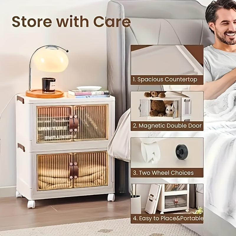 3-Layer Storage Box with Wheels | Stackable Organizer| Storage shelves USA