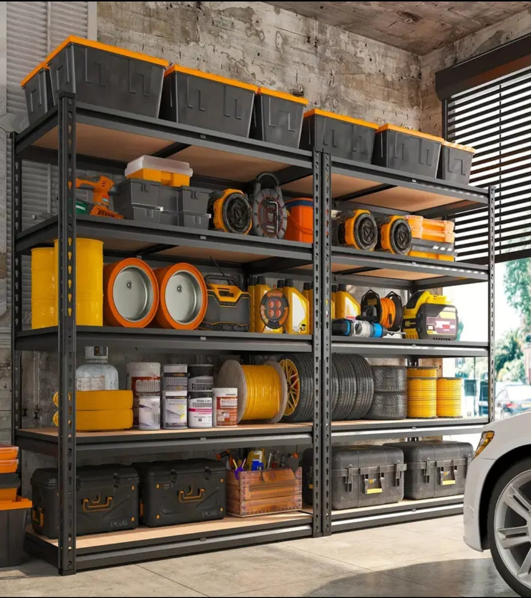 Storage Shelves USA| Heavy Duty Shelve –5-Tier- 2000lbs, Adjustable Racking Shelves & Metal Storage Rack for Garage, Home, and Basement Organization