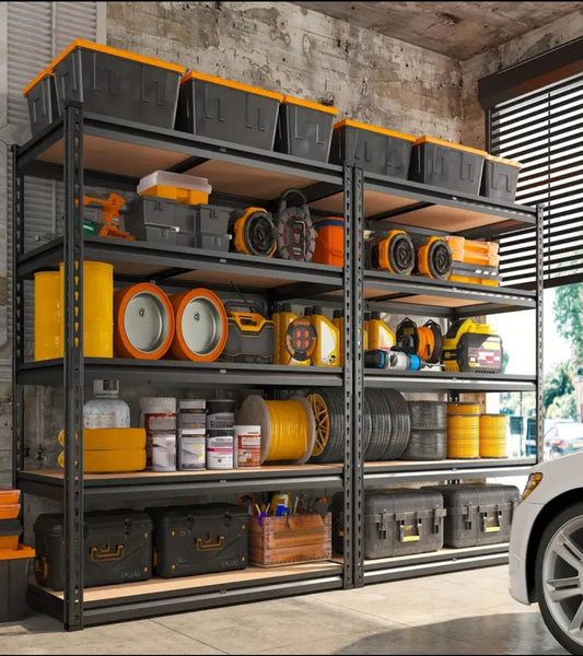 Storage Shelves USA| Heavy Duty Shelve –5-Tier- 2000lbs, Adjustable Racking Shelves & Metal Storage Rack for Garage, Home, and Basement Organization