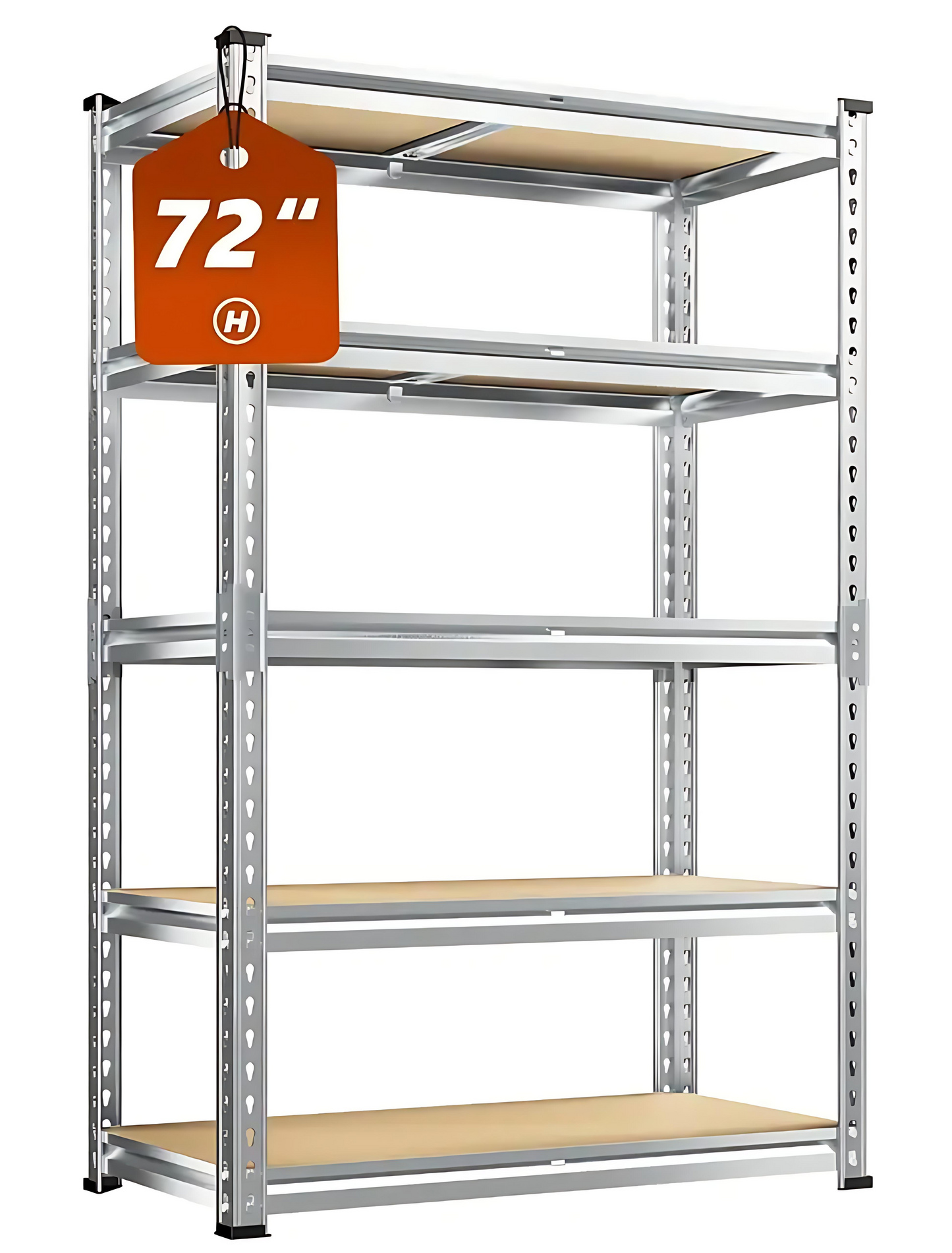 Heavy Duty Metal Shelving Unit – 5 Tier Adjustable Garage Storage Shelf, 72" Galvanized Steel| 2020 LB Capacity