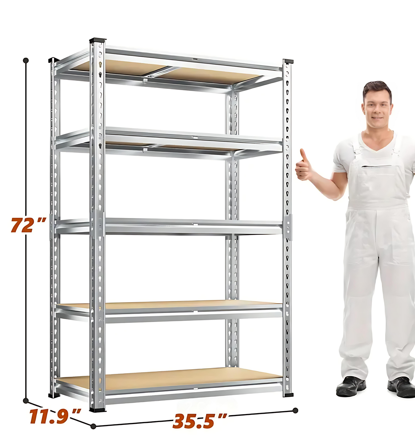Heavy Duty Metal Shelving Unit – 5 Tier Adjustable Garage Storage Shelf, 72" Galvanized Steel| 2020 LB Capacity