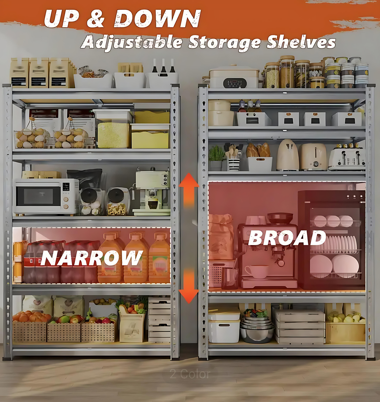 Heavy Duty Metal Shelving Unit – 5 Tier Adjustable Garage Storage Shelf, 72" Galvanized Steel| 2020 LB Capacity