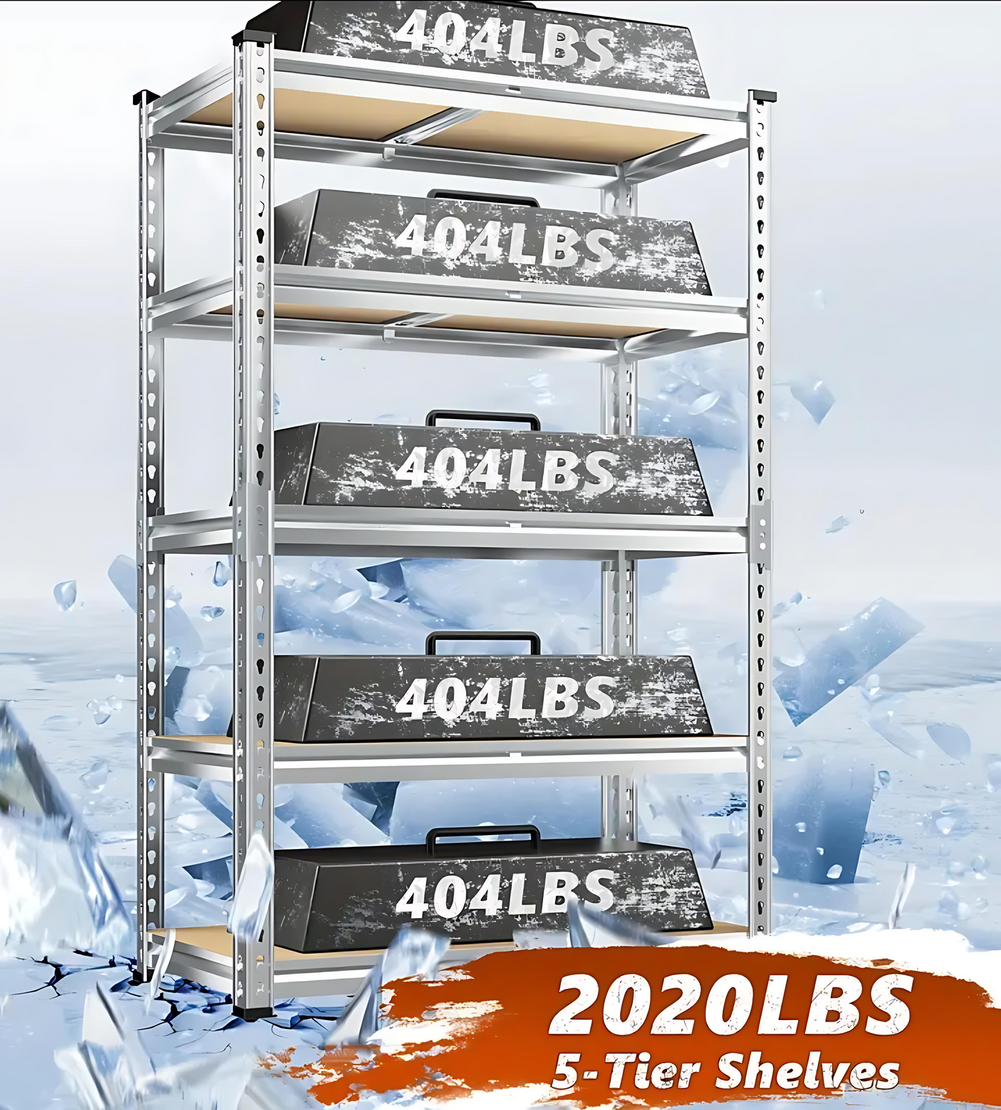 Heavy Duty Metal Shelving Unit – 5 Tier Adjustable Garage Storage Shelf, 72" Galvanized Steel| 2020 LB Capacity