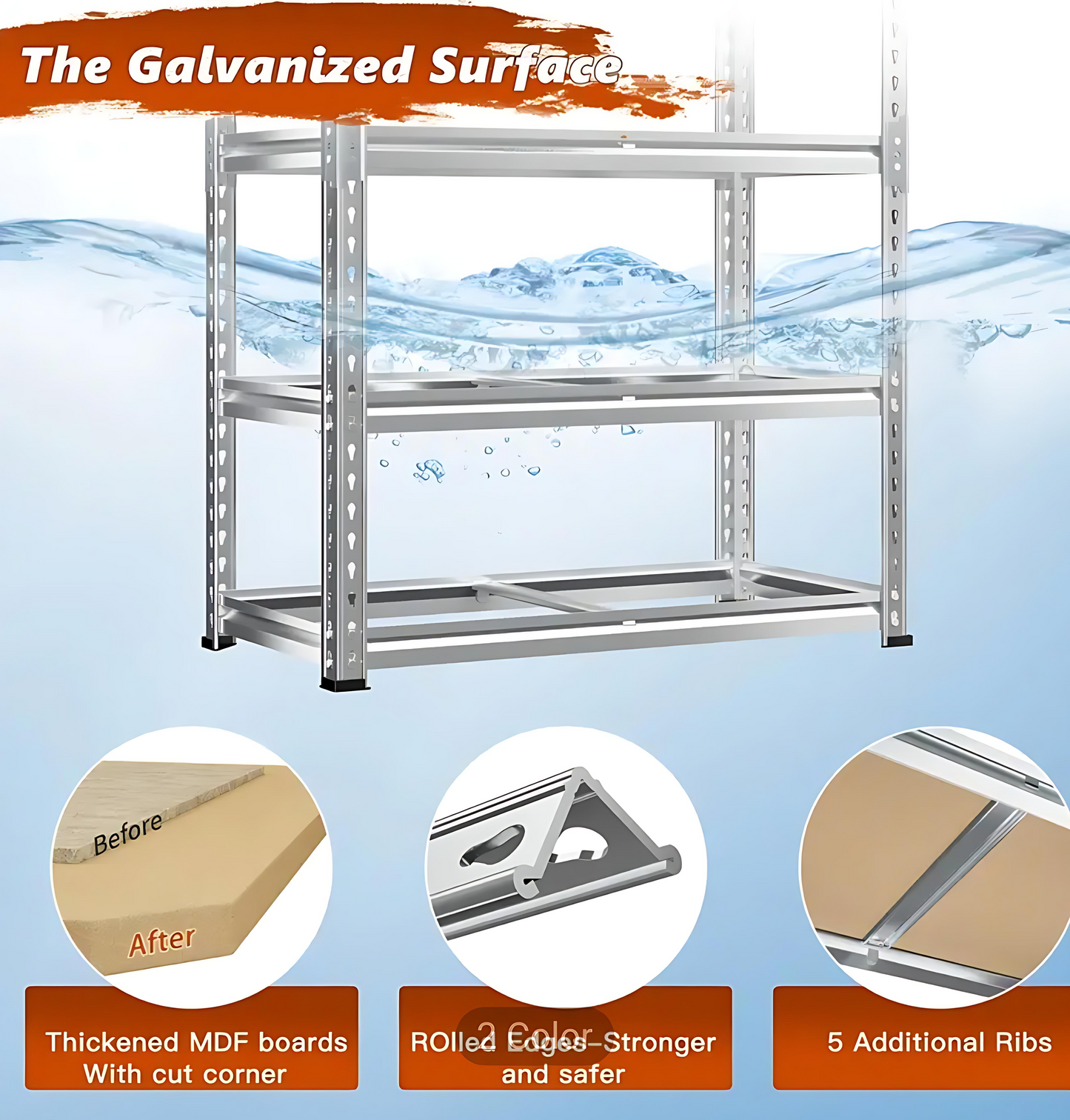 Heavy Duty Metal Shelving Unit – 5 Tier Adjustable Garage Storage Shelf, 72" Galvanized Steel| 2020 LB Capacity