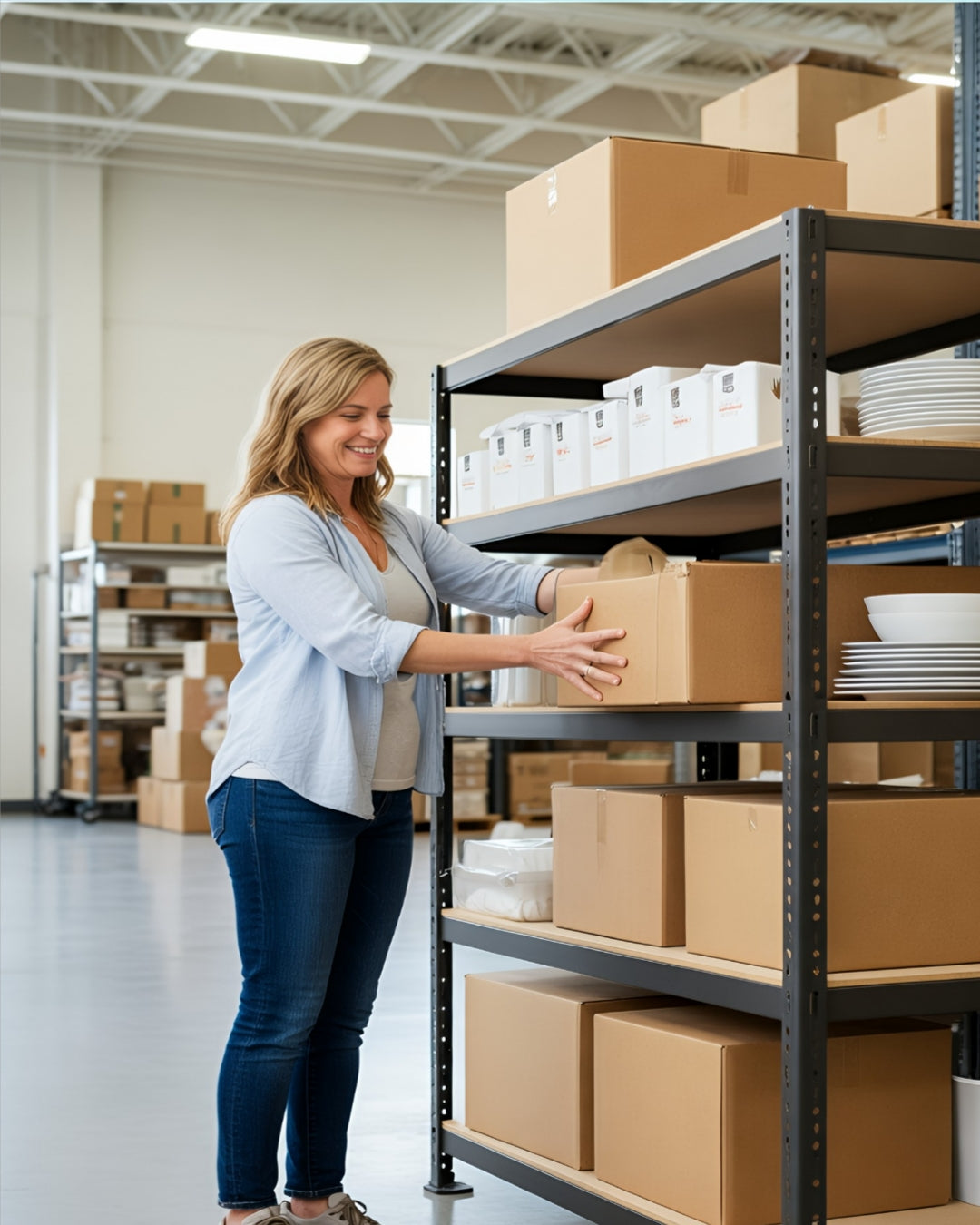 Heavy-Duty 5-Tier Metal Shelving Unit - 2000 Lbs Capacity, Adjustable Freestanding Garage Storage Rack | Easy Assembly, Powder-Coated Frame (60" H x 28" W x 12" D)|Basement, Pantry, Utility