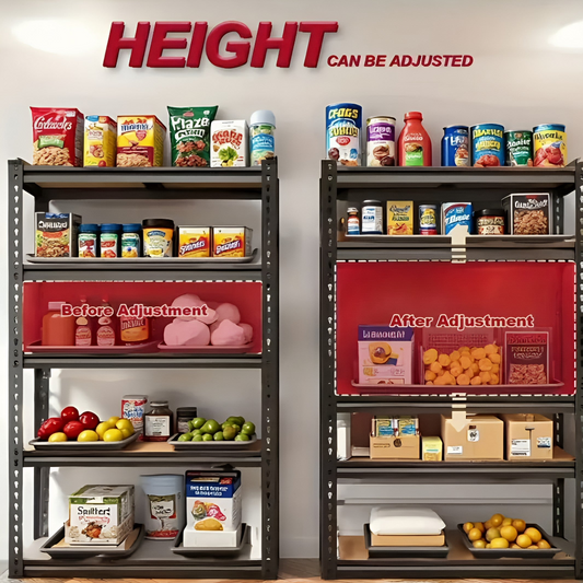 Heavy Duty 5-Tier Metal Shelving Unit – 2000 lbs Garage Storage Rack (Black Powder-Coated, 60” H)